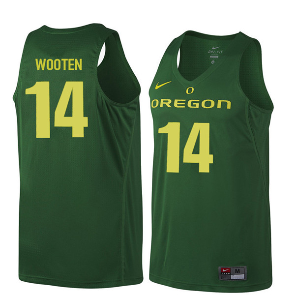 Men #14 Kenny Wooten Oregon Ducks College Basketball Jerseys Sale-Dark Green